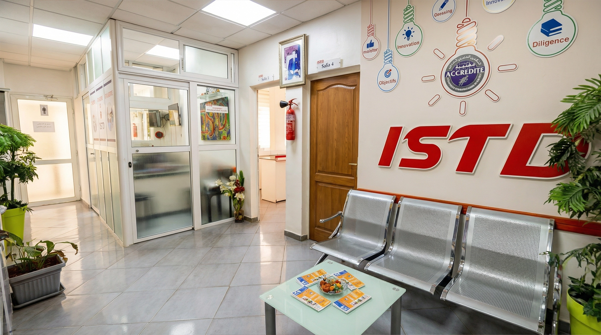 Espace accueil de l’école ISTD Fès spécialisée en formation de prothésiste dentaire